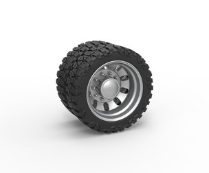 Rear semi wheel for pickup Version 21 Scale 1:25