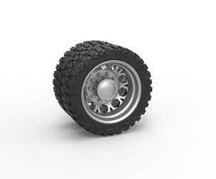 Rear semi wheel for pickup Version 23 Scale 1:25