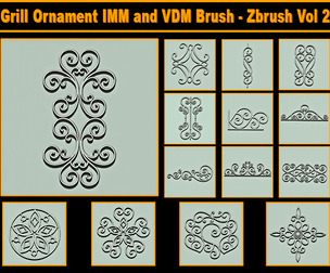 Grill Ornament IMM and VDM Brush - Zbrush Vol 2