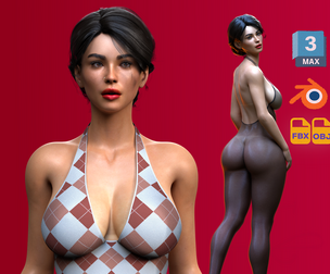 Female Character Fully Rigged 3d Model - Ruth