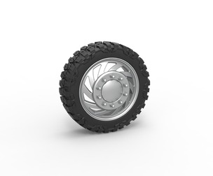 Front semi wheel for pickup Version 24 Scale 1:25