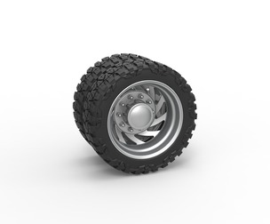Rear semi wheel for pickup Version 24 Scale 1:25