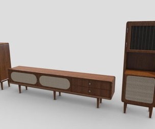 Mid-Century Living Room Furniture 3D model