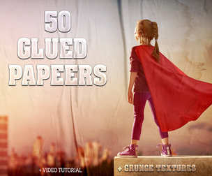 50 Glued Paper Texture, Poster Wrinkled, Creased