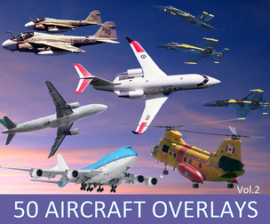 50 Realistic Flying Aircraft  Overlays, Airplane