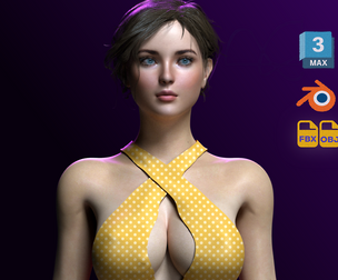 Female Character 3d Model Fully Rigged - Anna