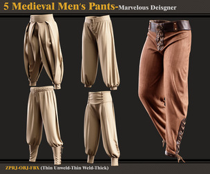 5 Medieval Men's Pants/Models-Marvelous Designer