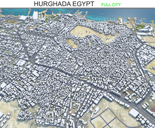 Hurghada city Egypt 3d model 60km