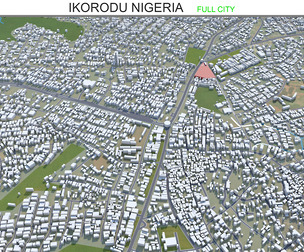 Ikorodu city Nigeria 3d model 30km