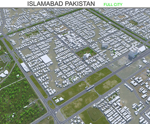 Islamabad city Pakistan 3d model 50km