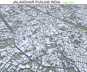 Jalandhar city Punjab India 3d model 30km