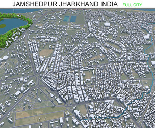 Jamshedpur CITY Jharkhand India 3d model 30km