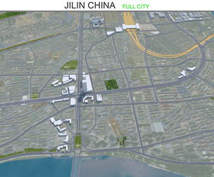 Jilin city China 3d model 60km