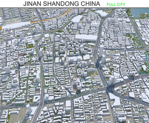 Jinan city Shandong China 3d model 70km