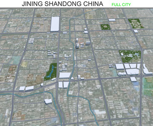 Jining city Shandong China 3d model 80km