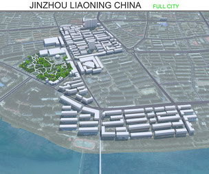Jinzhou city Liaoning China 3d model 25km