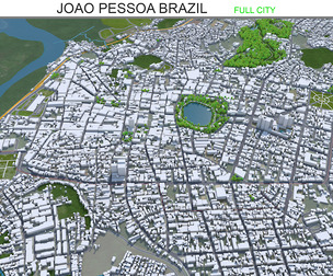Joao city Pessoa Brazil 3d model 30km