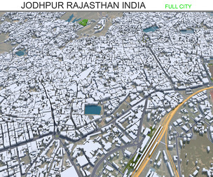 Jodhpur city Rajasthan India 3d model 30km