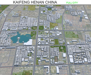 Kaifeng city Henan China 3d model 40km
