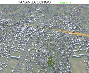 Kananga city Congo 3d model 20km