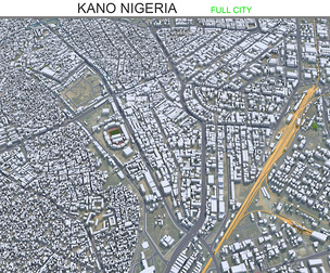 Kano city Nigeria 3d model 40km
