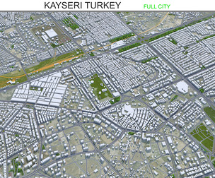 Kayseri city Turkey 3d model 45km