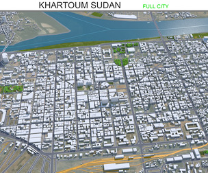 Khartoum city Sudan 3d model 40km