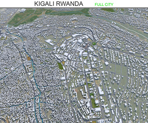 Kigali city Rwanda 3d model 30km