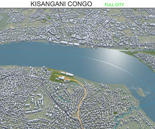 Kisangani city Congo 3d model 30km