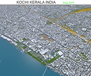 Kochi city Kerala India 3d model 40km