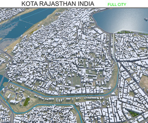 Kota city Rajasthan India 3d model 20km
