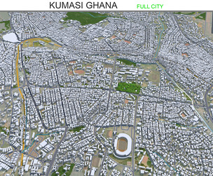 Kumasi city Ghana 3d model 45km