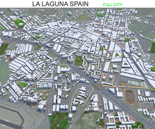La Laguna city Spain 3d model 15km