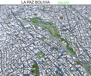 La Paz city Bolivia 3d model 35km