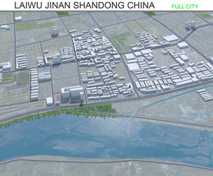 Laiwu Jinan city Shandong China 3d model 30km