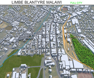 Limbe city Blantyre Malawi 3d model 25km