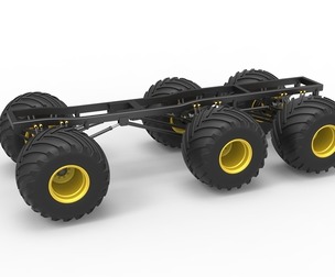Chassis of 6x6 Monster Truck Version 2 Scale 1:25
