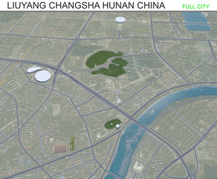 Liuyang city Changsha Hunan China 3d model 20km