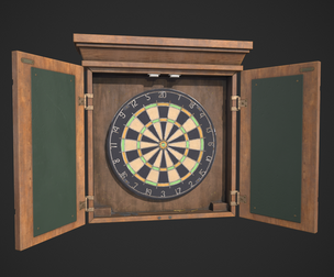 Dart Board and Cabinet