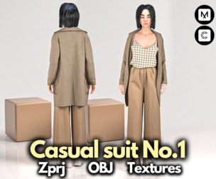 Casual suit No.1 : ZPRJ+OBJ+FBX+Texture