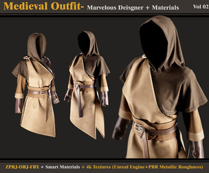 Medieval Outfit- Marvelous Designer-OBJ-FBX