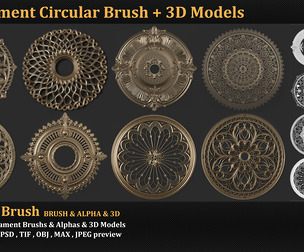 8 Ornament Circular 3dmodels Brush Alpha