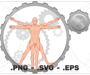 Vector Design Human Proportions With Gears