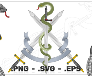 Vector Design Sword Surrounded By Snake