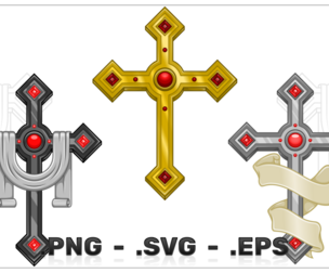 Christian Cross With Ribbon