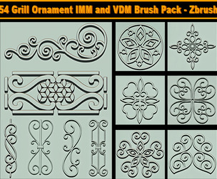 54 Grill Ornament IMM and VDM Brush Pack - Zbrush