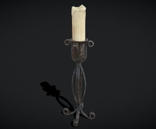 Free Standing Iron Candle