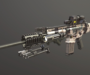 FN SCAR-L 3d with attachments