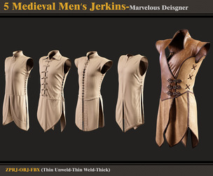 5 Medieval Men's Jerkins/ZPRJ-OBJ_FBX
