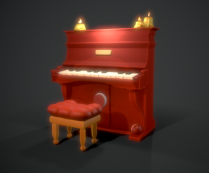 3D stylized piano